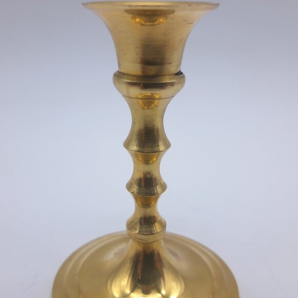 Two Brass Candle Holders In Box With Candles - Picture 6 of 11